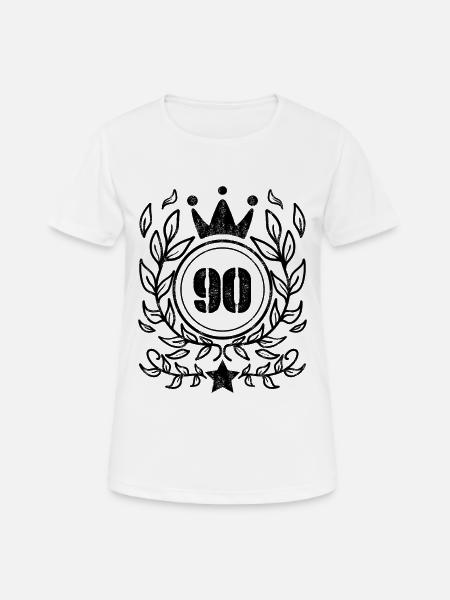 90 - Année de naissance Année de naissance 1990 - T-shirt respirant Femme - blanc