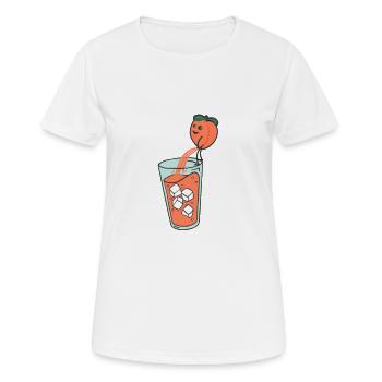 Pfirsich pinkelt Limonade in Glas - Frauen T-Shirt atmungsaktiv - Weiß - Vorne - AI Model Female 172 dark (172cm)