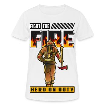 Feuerwehrmann - Frauen T-Shirt atmungsaktiv - Weiß - Vorne - AI Model Female 172 dark (172cm)