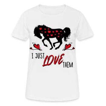 Icelandic Icelandic Horses Horses Statement Heart - Women's Breathable T-Shirt - white - Front - AI Model Female 172 dark (172cm)