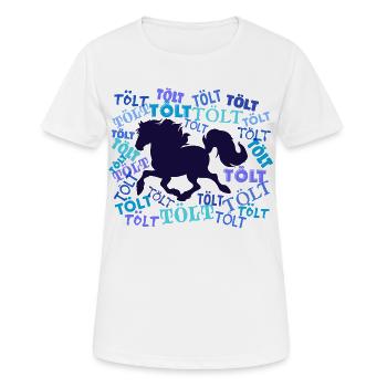 Idiot de cheval disant chevaux Tölt chevaux islandais - T-shirt respirant Femme - blanc - Devant - AI Model Female 172 dark (172cm)