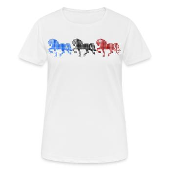 Islandpferde Galopp Pferde Hengst Pferdefan - Frauen T-Shirt atmungsaktiv - Weiß - Vorne - AI Model Female 172 dark (172cm)