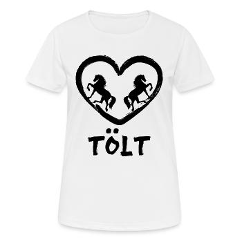 Tölt Chevaux Islandais Chevaux Cheval Amour Coeur Dicton - T-shirt respirant Femme - blanc - Devant - AI Model Female 172 dark (172cm)