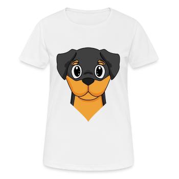 Rottweiler Hund Hunderasse - Frauen T-Shirt atmungsaktiv - Weiß - Vorne - AI Model Female 172 dark (172cm)