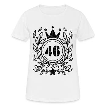 46 - Jahrgang Jahr Geburtsjahr 1946 - Frauen T-Shirt atmungsaktiv - Weiß - Vorne - AI Model Female 172 dark (172cm)