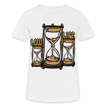 Sanduhr Low Life - Frauen T-Shirt atmungsaktiv - Weiß - Vorne - AI Model Female 172 dark (172cm)
