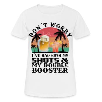 Booster d’alcool - T-shirt respirant Femme - blanc - Devant - AI Model Female 172 dark (172cm)