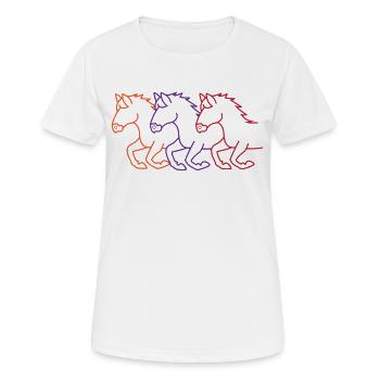 Pferdenarr Pferdeliebe Islandpferde Pferde Galopp - Frauen T-Shirt atmungsaktiv - Weiß - Vorne - AI Model Female 172 dark (172cm)