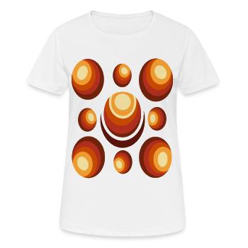70s Wallpaper Pattern Retro Circle Pattern - Women's Breathable T-Shirt - white - Front - AI Model Female 172 dark (172cm)
