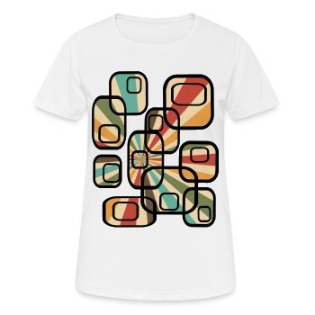 70s wallpaper pattern cuboid retro pattern - Women's Breathable T-Shirt - white - Front - AI Model Female 172 dark (172cm)