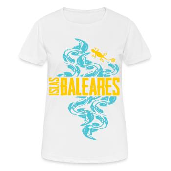Îles Baléares Motif de vagues - T-shirt respirant Femme - blanc - Devant - AI Model Female 172 dark (172cm)