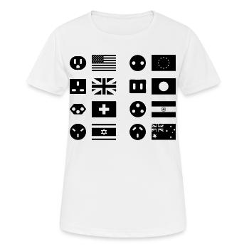 Internationale Steckertypen - Frauen T-Shirt atmungsaktiv - Weiß - Vorne - AI Model Female 172 dark (172cm)