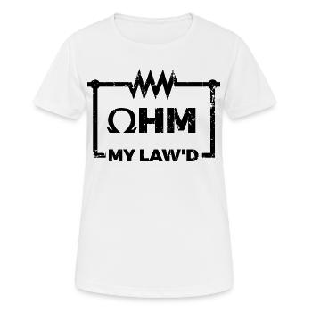 Ohmsches Gesetz Witz - Frauen T-Shirt atmungsaktiv - Weiß - Vorne - AI Model Female 172 dark (172cm)