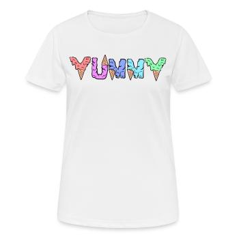 Eis Süßigkeiten Spruch Lecker Nachspeise - Frauen T-Shirt atmungsaktiv - Weiß - Vorne - AI Model Female 172 dark (172cm)