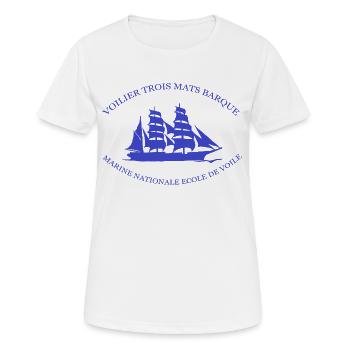 MARINE-SEGELSCHULE CREA L. RUNEMBERG - Frauen T-Shirt atmungsaktiv - Weiß - Vorne - AI Model Female 172 dark (172cm)