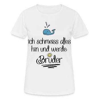 ich werde Bruder - Frauen T-Shirt atmungsaktiv - Weiß - Vorne - AI Model Female 172 dark (172cm)
