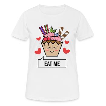 Herz Naschen Nachspeise Statement Süßigkeiten - Frauen T-Shirt atmungsaktiv - Weiß - Vorne - AI Model Female 172 dark (172cm)