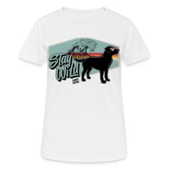 Stay Wild Hund Retro Surf - Frauen T-Shirt atmungsaktiv - Weiß - Vorne - AI Model Female 172 dark (172cm)