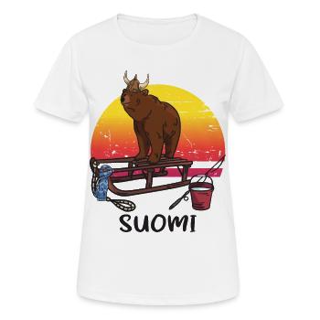 Finnland - Frauen T-Shirt atmungsaktiv - Weiß - Vorne - AI Model Female 172 dark (172cm)