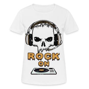 Rock Music On - Women's Breathable T-Shirt - white - Front - AI Model Female 172 dark (172cm)
