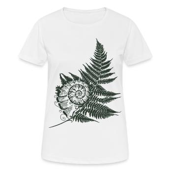 Farn Schneckenhaus Farnblatt Herbst - Frauen T-Shirt atmungsaktiv - Weiß - Vorne - AI Model Female 172 dark (172cm)