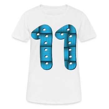 Numéro 11 - NUMÉRO ONZE - 11e anniversaire - T-shirt respirant Femme - blanc - Devant - AI Model Female 172 dark (172cm)