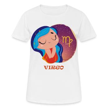 Sternzeichen Jungfrau - Frauen T-Shirt atmungsaktiv - Weiß - Vorne - AI Model Female 172 dark (172cm)