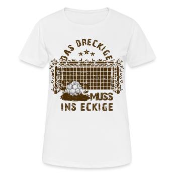 Schlamm Fußball - Frauen T-Shirt atmungsaktiv - Weiß - Vorne - AI Model Female 172 dark (172cm)