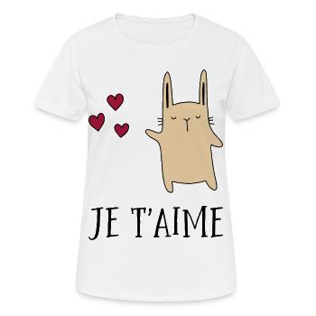 je t'aime - Women's Breathable T-Shirt - white - Front - AI Model Female 172 dark (172cm)