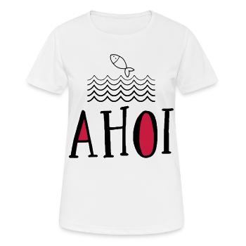 Ahoi - Frauen T-Shirt atmungsaktiv - Weiß - Vorne - AI Model Female 172 dark (172cm)