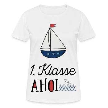 Erstklässler ahoi - Frauen T-Shirt atmungsaktiv - Weiß - Vorne - AI Model Female 172 dark (172cm)