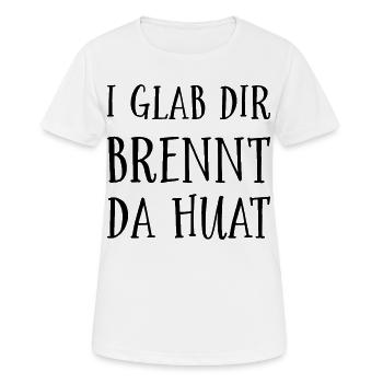 Lustige Sprichwörter aus Bayern - Frauen T-Shirt atmungsaktiv - Weiß - Vorne - AI Model Female 172 dark (172cm)