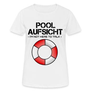 Pool Aufsicht mit Rettungsring - Frauen T-Shirt atmungsaktiv - Weiß - Vorne - AI Model Female 172 dark (172cm)