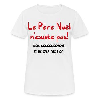 Der Weihnachtsmann existiert nicht - Frauen T-Shirt atmungsaktiv - Weiß - Vorne - AI Model Female 172 dark (172cm)