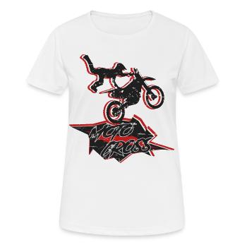 Motocross Stuntman - Women's Breathable T-Shirt - white - Front - AI Model Female 172 dark (172cm)