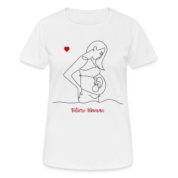 Future maman - T-shirt respirant Femme - blanc - Devant - AI Model Female 172 dark (172cm)