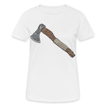 Handmade Fenrir Axe - Women's Breathable T-Shirt - white - Front - AI Model Female 172 dark (172cm)