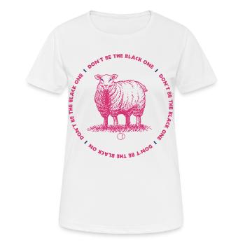 Sheep - Don´t be the black one by CD - Frauen T-Shirt atmungsaktiv - Weiß - Vorne - AI Model Female 172 dark (172cm)