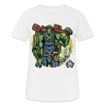 Plombier, plombier, plombier, plombier - T-shirt respirant Femme - blanc - Devant - AI Model Female 172 dark (172cm)