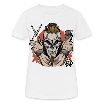 Friseur, Barber, Haarschnitt, Friseurmeister - Frauen T-Shirt atmungsaktiv - Weiß - Vorne - AI Model Female 172 dark (172cm)