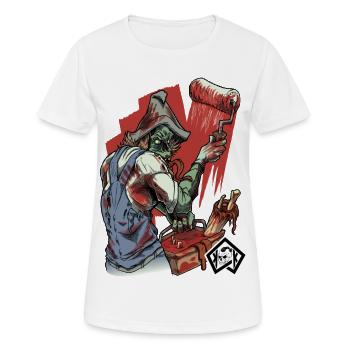 Peintres, vernisseurs, artistes, artisans - T-shirt respirant Femme - blanc - Devant - AI Model Female 172 dark (172cm)