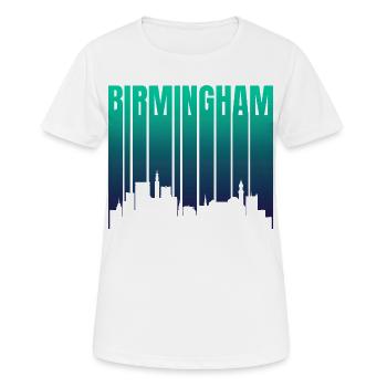 Birmingham Skyline Gradient - Women's Breathable T-Shirt - white - Front - AI Model Female 172 dark (172cm)