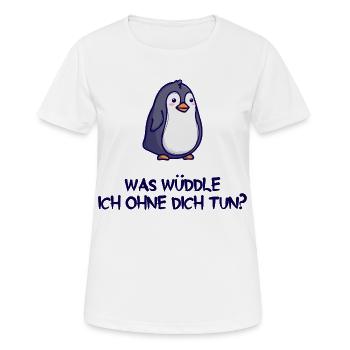 Tier Humorvoll Pinguin Statement Arktis Vogel - Frauen T-Shirt atmungsaktiv - Weiß - Vorne - AI Model Female 172 dark (172cm)