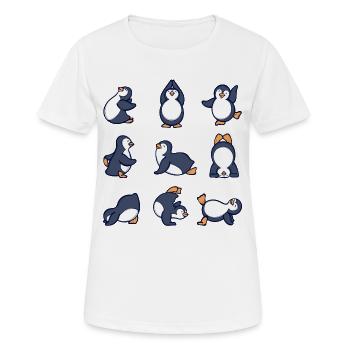 Oiseaux Piguin Pôle Sud Danse Animal Oiseau marin - T-shirt respirant Femme - blanc - Devant - AI Model Female 172 dark (172cm)
