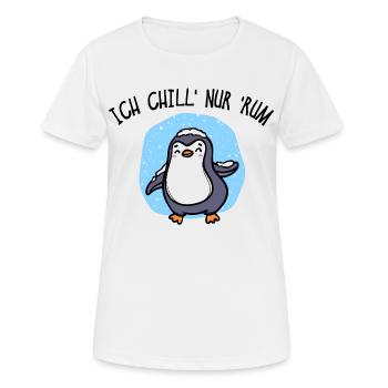 Kälte Pinguin Vogel Tier Eis Schnee Statement - Frauen T-Shirt atmungsaktiv - Weiß - Vorne - AI Model Female 172 dark (172cm)