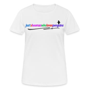 Animal Zoo Penguin Cool Déclaration Oiseau de mer - T-shirt respirant Femme - blanc - Devant - AI Model Female 172 dark (172cm)