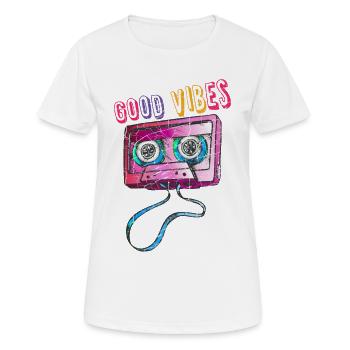 Retro Vintage Mixtape Kassette Kassette 80's 90's Kosten - Frauen T-Shirt atmungsaktiv - Weiß - Vorne - AI Model Female 172 dark (172cm)