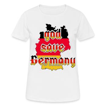 Gott schütze Deutschland - Frauen T-Shirt atmungsaktiv - Weiß - Vorne - AI Model Female 172 dark (172cm)