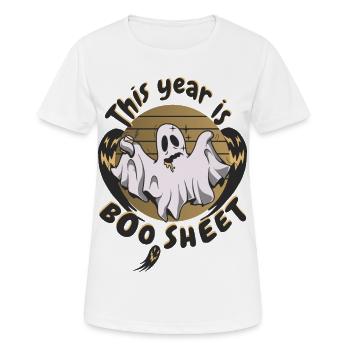 Dieses Jahr ist Boo Schlecht - Frauen T-Shirt atmungsaktiv - Weiß - Vorne - AI Model Female 172 dark (172cm)