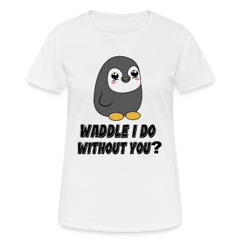 Déclaration d’oiseau froid Manchot animal pôle Sud - T-shirt respirant Femme - blanc - Devant - AI Model Female 172 dark (172cm)